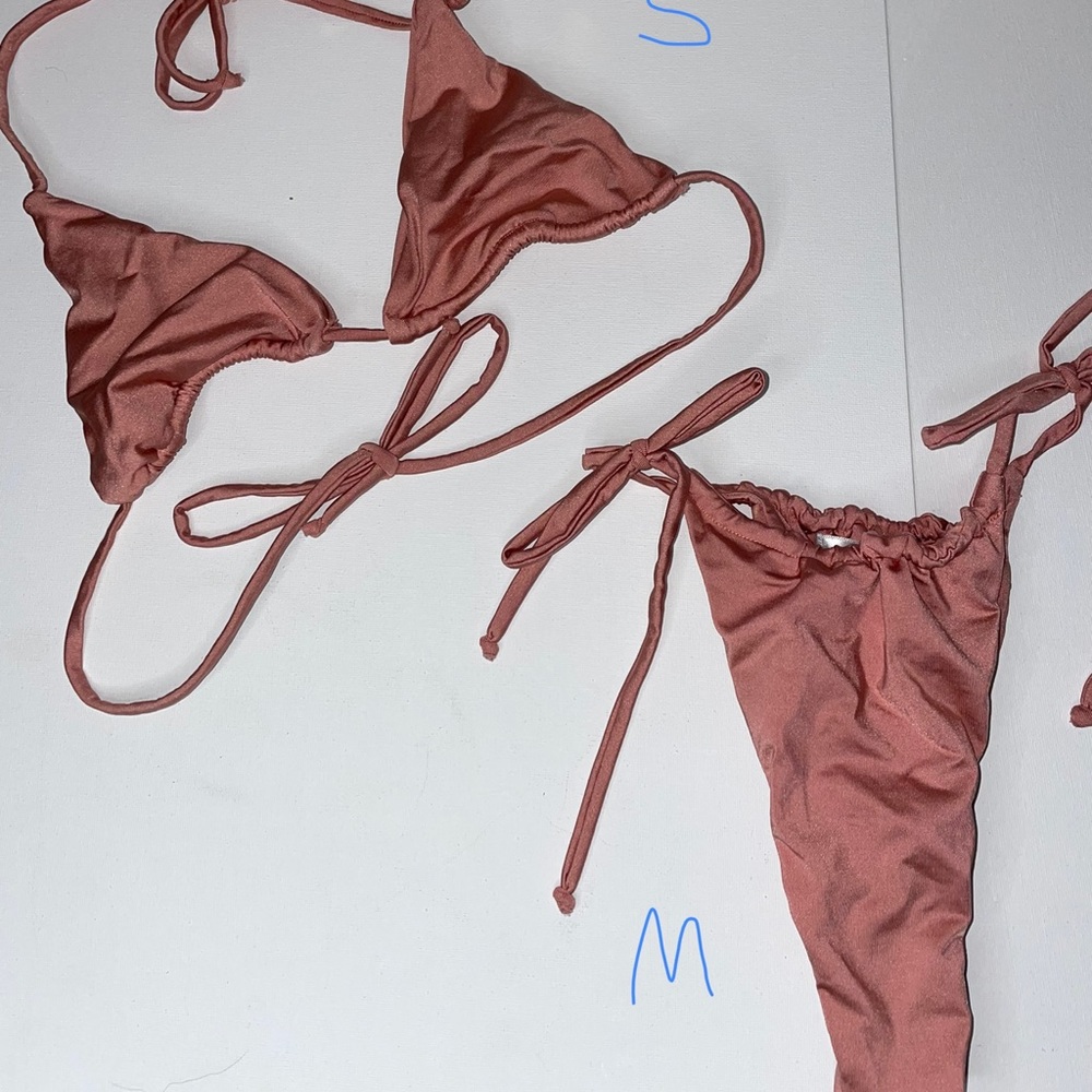 Pink thong bikini